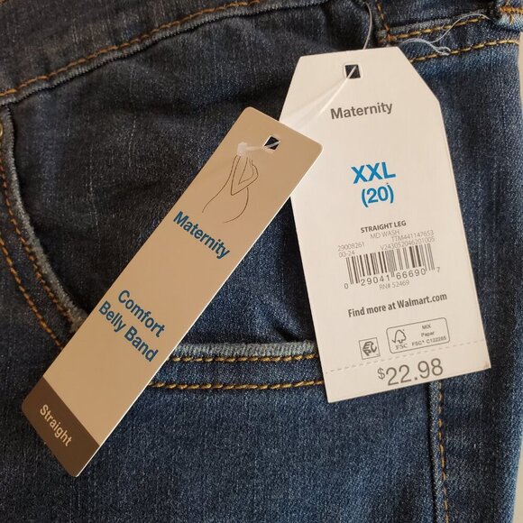 NEW  Time and Tru Maternity SZ XXL (20) Women's Straight Leg Distressed Jeans - Picture 9 of 9